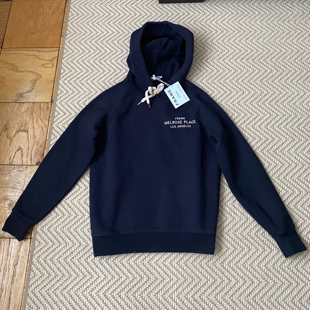 FRAME Denim Melrose Place Shrunken Crop Hoodie XS